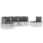 5-teiliges Gartenmöbel-Set und Kissen aus weißem Stahl von vidaXL, Gartensets - Ref: Foro24-3186838, Preis: 349,86 €, Rabatt: %