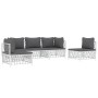 5-teiliges Gartenmöbel-Set und Kissen aus weißem Stahl von vidaXL, Gartensets - Ref: Foro24-3186838, Preis: 349,86 €, Rabatt: %
