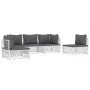 Juego de muebles de jardín 5 piezas y cojines acero blanco de vidaXL, Conjuntos de jardín - Ref: Foro24-3186838, Precio: 344,...