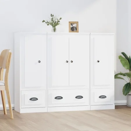 Hohe Sideboards, 3 Stück, weißes Sperrholz von vidaXL, Sideboards - Ref: Foro24-3185295, Preis: 225,83 €, Rabatt: %