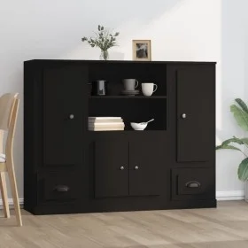 Tall sideboards 3 pieces black plywood by vidaXL, Sideboards - Ref: Foro24-3185312, Price: 208,60 €, Discount: %