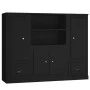 Hohe Sideboards, 3 Stück, schwarzes Sperrholz von vidaXL, Sideboards - Ref: Foro24-3185312, Preis: 208,60 €, Rabatt: %