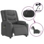 Sillón reclinable de masaje eléctrico tela gris oscuro