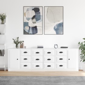 Aparadores 3 uds madera contrachapada blanco brillo de vidaXL, Aparadores - Ref: Foro24-3185289, Precio: 265,89 €, Descuento: %