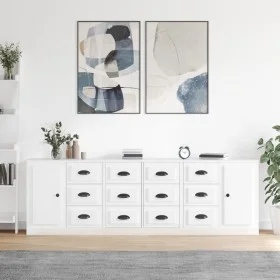 Sideboards 3 units glossy white plywood by vidaXL, Sideboards - Ref: Foro24-3185289, Price: 261,58 €, Discount: %