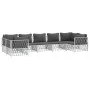 7-teiliges Gartenmöbel-Set mit Kissen aus weißem Stahl von vidaXL, Gartensets - Ref: Foro24-3186922, Preis: 467,13 €, Rabatt: %