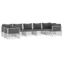 7-teiliges Gartenmöbel-Set mit Kissen aus weißem Stahl von vidaXL, Gartensets - Ref: Foro24-3186922, Preis: 473,61 €, Rabatt: %