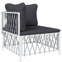 7-teiliges Gartenmöbel-Set mit Kissen aus weißem Stahl von vidaXL, Gartensets - Ref: Foro24-3186922, Preis: 473,61 €, Rabatt: %