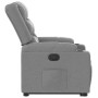 Sillón reclinable elevable de tela gris claro