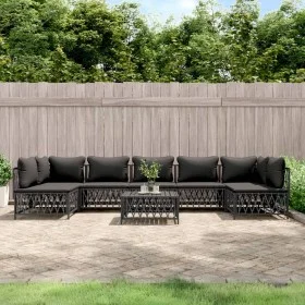 8-piece garden furniture set with anthracite steel cushions by vidaXL, Garden sets - Ref: Foro24-3186917, Price: 688,80 €, Di...