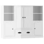Hohes Holz-Sideboard, 3-teilig, glänzendes weißes Sperrholz von vidaXL, Sideboards - Ref: Foro24-3185321, Preis: 199,40 €, Ra...