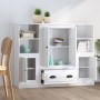 High wooden sideboard 3 pieces glossy white plywood by vidaXL, Sideboards - Ref: Foro24-3185321, Price: 202,05 €, Discount: %