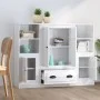 Hohes Holz-Sideboard, 3-teilig, glänzendes weißes Sperrholz von vidaXL, Sideboards - Ref: Foro24-3185321, Preis: 199,40 €, Ra...
