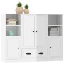 High wooden sideboard 3 pieces glossy white plywood by vidaXL, Sideboards - Ref: Foro24-3185321, Price: 202,05 €, Discount: %