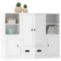 Hohes Holz-Sideboard, 3-teilig, glänzendes weißes Sperrholz von vidaXL, Sideboards - Ref: Foro24-3185321, Preis: 199,40 €, Ra...