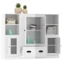 Hohes Holz-Sideboard, 3-teilig, glänzendes weißes Sperrholz von vidaXL, Sideboards - Ref: Foro24-3185321, Preis: 199,40 €, Ra...