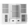 High wooden sideboard 3 pieces glossy white plywood by vidaXL, Sideboards - Ref: Foro24-3185321, Price: 202,05 €, Discount: %