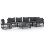 7-teiliges Gartenmöbel-Set mit anthrazitfarbenen Stahlkissen von vidaXL, Gartensets - Ref: Foro24-3186889, Preis: 589,23 €, R...
