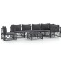 7-teiliges Gartenmöbel-Set mit anthrazitfarbenen Stahlkissen von vidaXL, Gartensets - Ref: Foro24-3186889, Preis: 606,73 €, R...