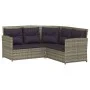L-shaped sofa set 2 pieces with gray synthetic rattan cushions by vidaXL, Garden sets - Ref: Foro24-319658, Price: 337,92 €, ...
