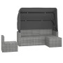 Set de sofás de jardín 4 pzas y cojines ratán sintético gris