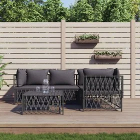 5-piece garden furniture set with anthracite steel cushions by vidaXL, Garden sets - Ref: Foro24-3186871, Price: 410,15 €, Di...