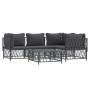 Juego de muebles de jardín 5 pzas y cojines acero antracita de vidaXL, Conjuntos de jardín - Ref: Foro24-3186871, Precio: 416...