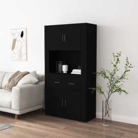 Tall black plywood sideboard by vidaXL, Sideboards - Ref: Foro24-3185368, Price: 155,90 €, Discount: %