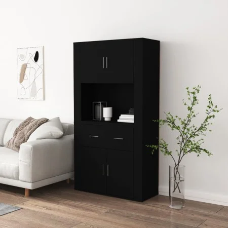 Aparador alto madera contrachapada negro de vidaXL, Aparadores - Ref: Foro24-3185368, Precio: 153,38 €, Descuento: %