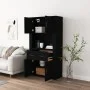 Aparador alto madera contrachapada negro de vidaXL, Aparadores - Ref: Foro24-3185368, Precio: 153,38 €, Descuento: %