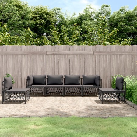 Gartenmöbel-Set 6-teilig und anthrazitgraue Stahlkissen von vidaXL, Gartensets - Ref: Foro24-3186843, Preis: 550,73 €, Rabatt: %