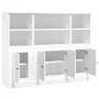 High wooden sideboard 3 pieces glossy white plywood by vidaXL, Sideboards - Ref: Foro24-3185305, Price: 205,49 €, Discount: %