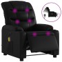 Sillón de masaje reclinable eléctrico cuero sintético negro