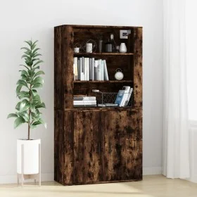 Hohes Sideboard aus geräuchertem Eichensperrholz von vidaXL, Sideboards - Ref: Foro24-3185364, Preis: 144,27 €, Rabatt: %