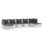7-teiliges Gartenmöbel-Set und weiße Stahlkissen von vidaXL, Gartensets - Ref: Foro24-3186904, Preis: 420,43 €, Rabatt: %