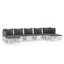 7-teiliges Gartenmöbel-Set und weiße Stahlkissen von vidaXL, Gartensets - Ref: Foro24-3186904, Preis: 427,74 €, Rabatt: %