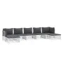 7-teiliges Gartenmöbel-Set und weiße Stahlkissen von vidaXL, Gartensets - Ref: Foro24-3186904, Preis: 420,43 €, Rabatt: %