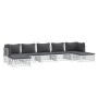 7-teiliges Gartenmöbel-Set und weiße Stahlkissen von vidaXL, Gartensets - Ref: Foro24-3186904, Preis: 427,74 €, Rabatt: %