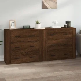 Sideboards 2 Stück Eichenbraunes Sperrholz von vidaXL, Sideboards - Ref: Foro24-3185414, Preis: 167,29 €, Rabatt: %