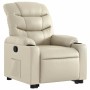 Sillón reclinable elevable cuero artificial color crema