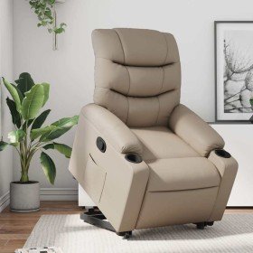 Sillón reclinable elevable cuero artificial color capuchino Sillón reclinable elevable cuero artificial color capuchino