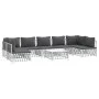 8-teiliges Gartenmöbel-Set mit Kissen aus weißem Stahl von vidaXL, Gartensets - Ref: Foro24-3186916, Preis: 529,97 €, Rabatt: %