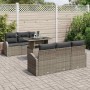 Conjunto de sofá de jardín con cojín 7 pcs Gris Poliratán