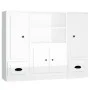 Aparador alto de madera 3 piezas contrachapada blanco brillo de vidaXL, Aparadores - Ref: Foro24-3185313, Precio: 222,85 €, D...