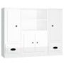 Hohes Holz-Sideboard, 3-teilig, glänzendes weißes Sperrholz von vidaXL, Sideboards - Ref: Foro24-3185313, Preis: 226,29 €, Ra...