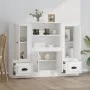 Aparador alto de madera 3 piezas contrachapada blanco brillo de vidaXL, Aparadores - Ref: Foro24-3185313, Precio: 222,85 €, D...