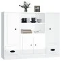 High wooden sideboard 3 pieces glossy white plywood by vidaXL, Sideboards - Ref: Foro24-3185313, Price: 223,20 €, Discount: %