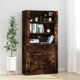 Hohes Sideboard aus geräuchertem Eichensperrholz von vidaXL, Sideboards - Ref: Foro24-3185396, Preis: 158,93 €, Rabatt: %