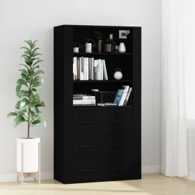Hohes schwarzes Sperrholz-Sideboard von vidaXL, Sideboards - Ref: Foro24-3185392, Preis: 153,52 €, Rabatt: %