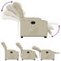 Sillón reclinable elevable eléctrico de cuero sintético crema